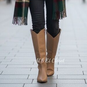 Universal Thread Sommer Knee High Boots Women’s Sz 8 Light Brown Memory Foam NWB